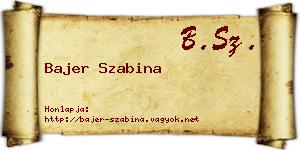 Bajer Szabina névjegykártya