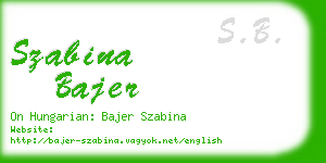 szabina bajer business card
